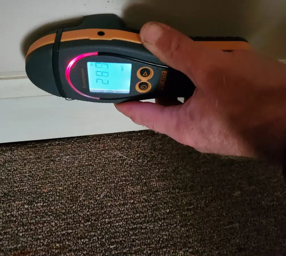 Moisture detection at baseboard during Mold Inspection & Testing in Ephrata